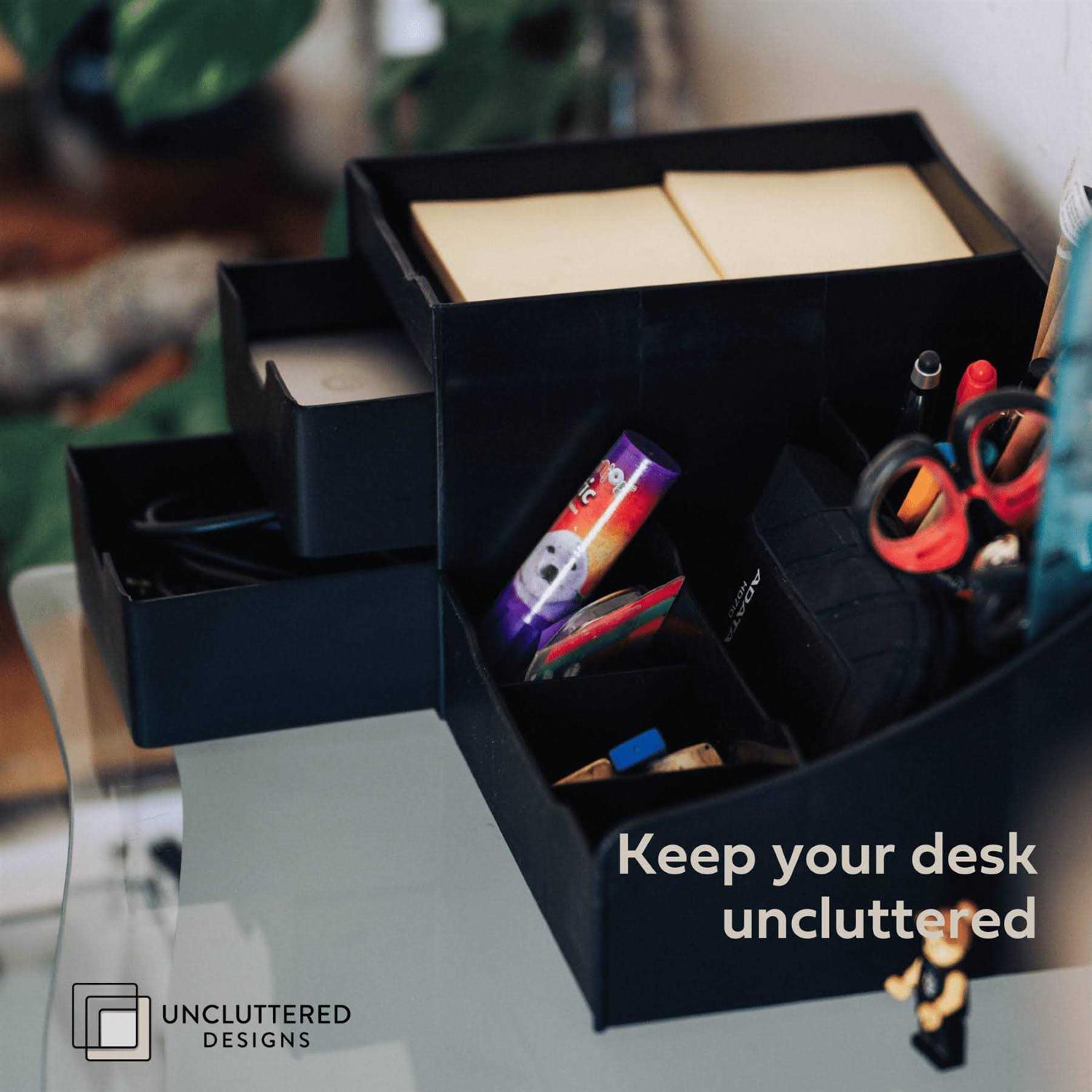 Uncluttered Designs Makeup Organizer With Drawers Modern Countertop Storage for Cosmetics Chic Vanity Holder for Perfume - Image 3