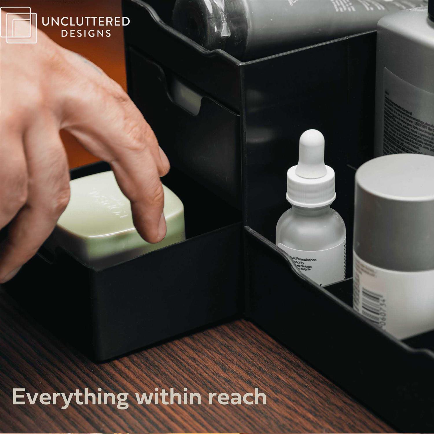 Uncluttered Designs Makeup Organizer With Drawers Modern Countertop Storage for Cosmetics Chic Vanity Holder for Perfume - Image 4