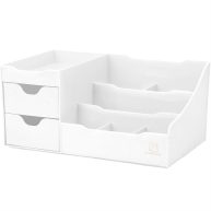 Uncluttered Designs Makeup Organizer With Drawers Modern Countertop Storage for Cosmetics Chic Vanity Holder for Perfume