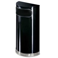 Rubbermaid Commercial Black/Chrome Half Round Receptacle FGSO820PLBK