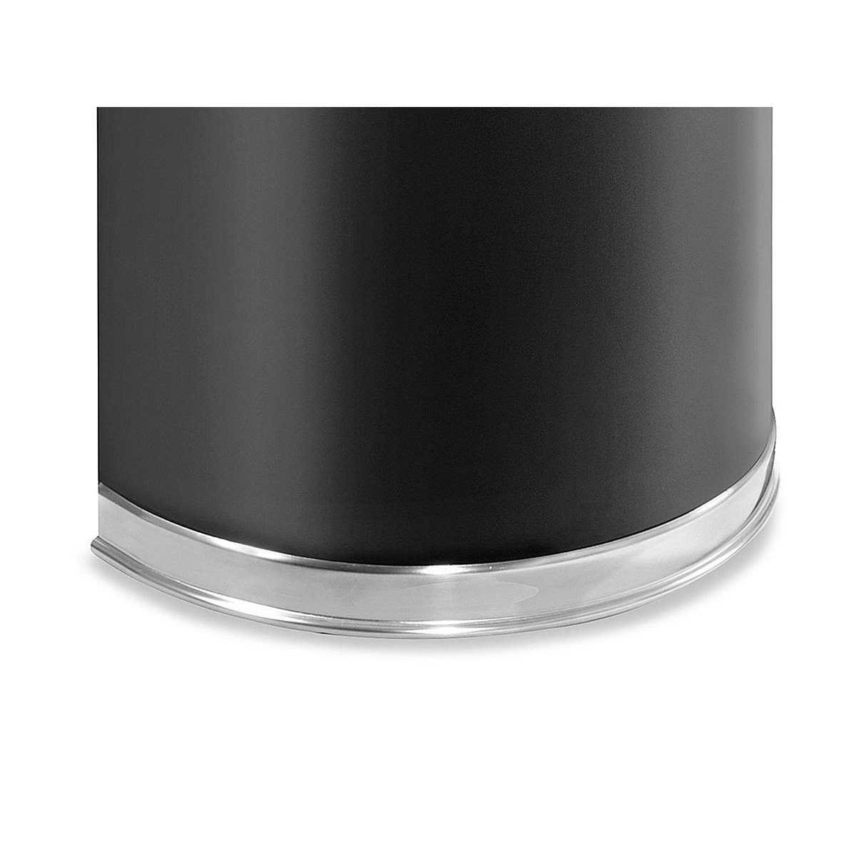 Rubbermaid Commercial Black/Chrome Half Round Receptacle FGSO820PLBK - Image 2