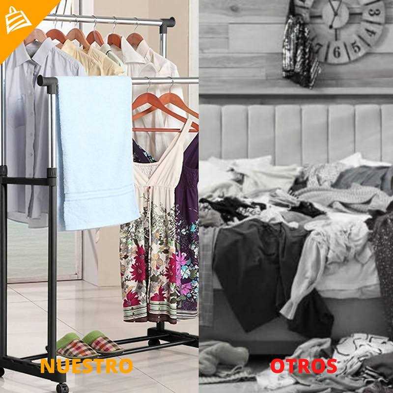 Simple Houseware SimpleHouseware Heavy Duty Double Rail Clothing Garment Rack - Image 2