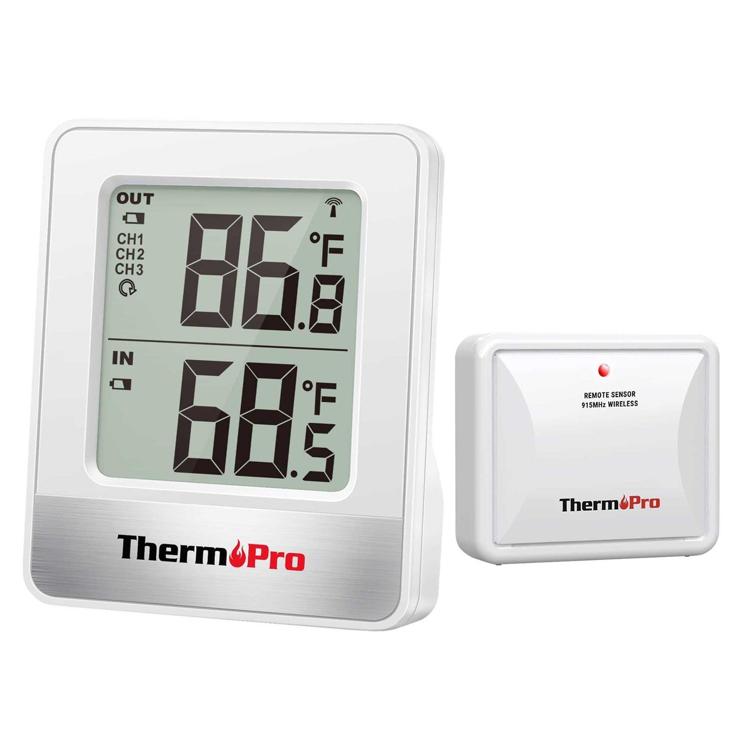 ThermoPro Indoor Outdoor Thermometer Wireless Tp200b Thermometer Indoor Outdoor with Temperature Sensor Up to 500ft