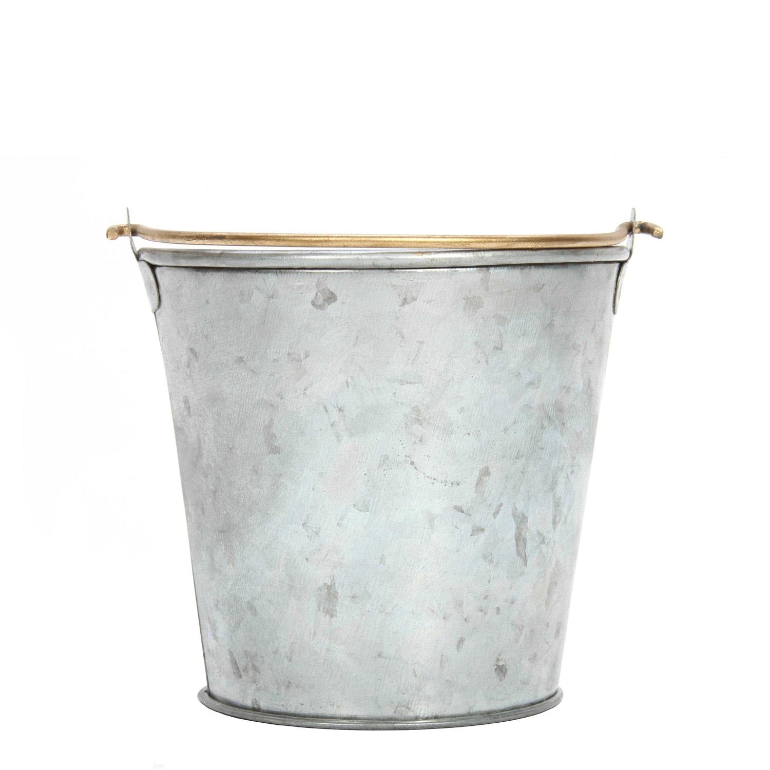 Way to Celebrate Galvanized Bucket with Gold Handle