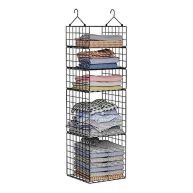 X-cosrack Hanging Closet Organizer and Storage 5 Tier Closet Hanging Shelves for Handbags & Adjustable Collapsible Hanging Clothes Sweaters Closet