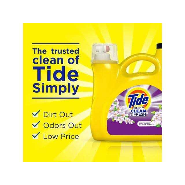 Tide Simply Clean & Fresh Liquid Laundry Detergent Berry Blossom - Image 3