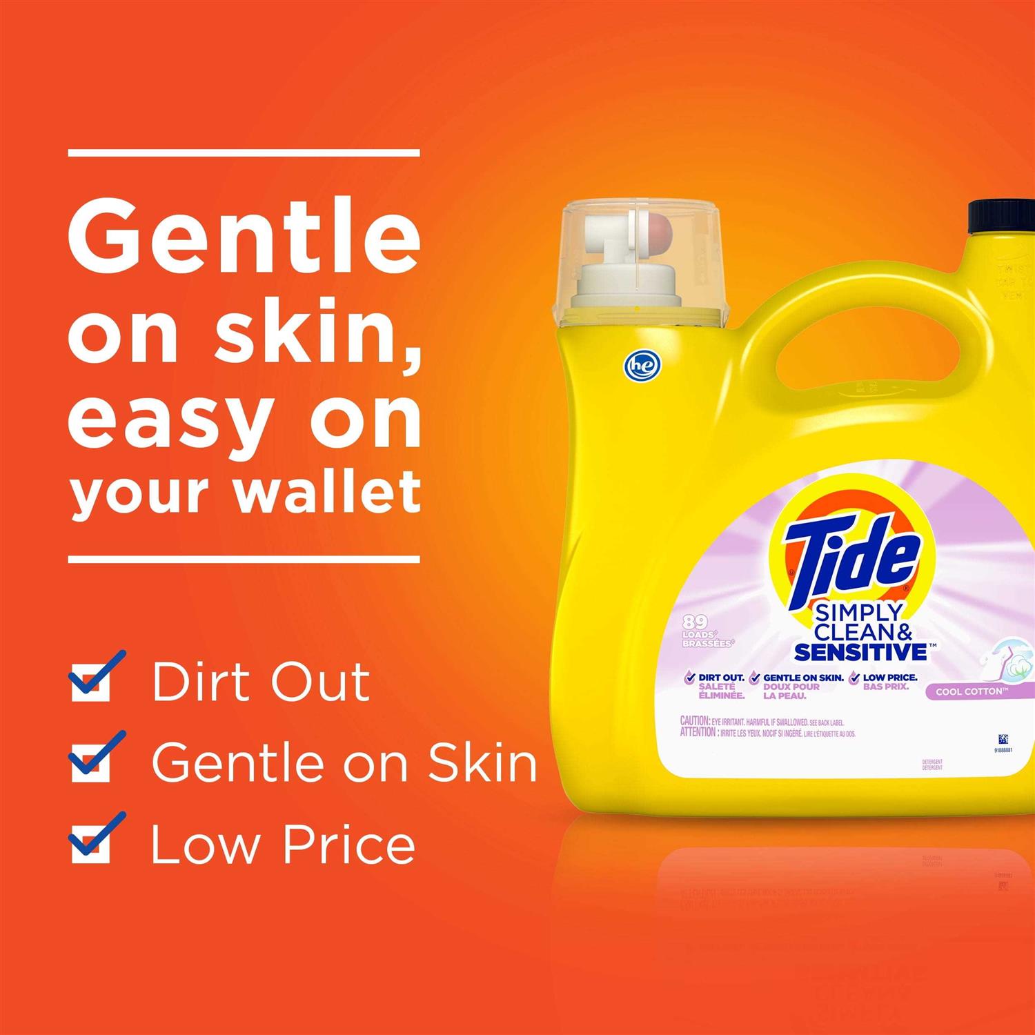 Tide Simply Clean & Sensitive Liquid Laundry Detergent - Image 2
