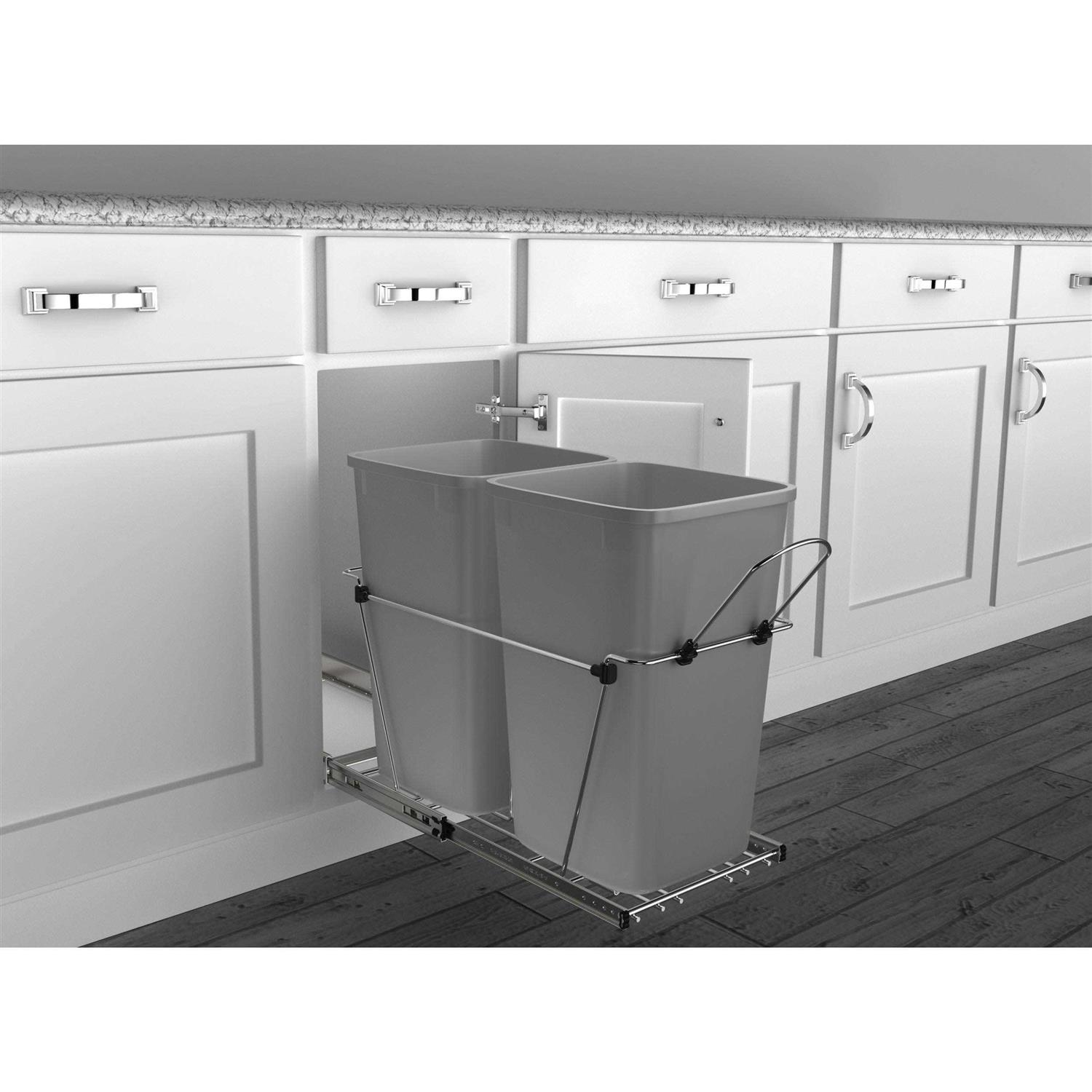 Rev-A-Shelf Double Pull Out Trash Can 27 Qt for Kitchen - Image 3