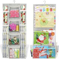 Simple Houseware Double-sided Hanging Gift Wrap Organizer Storage Pockets