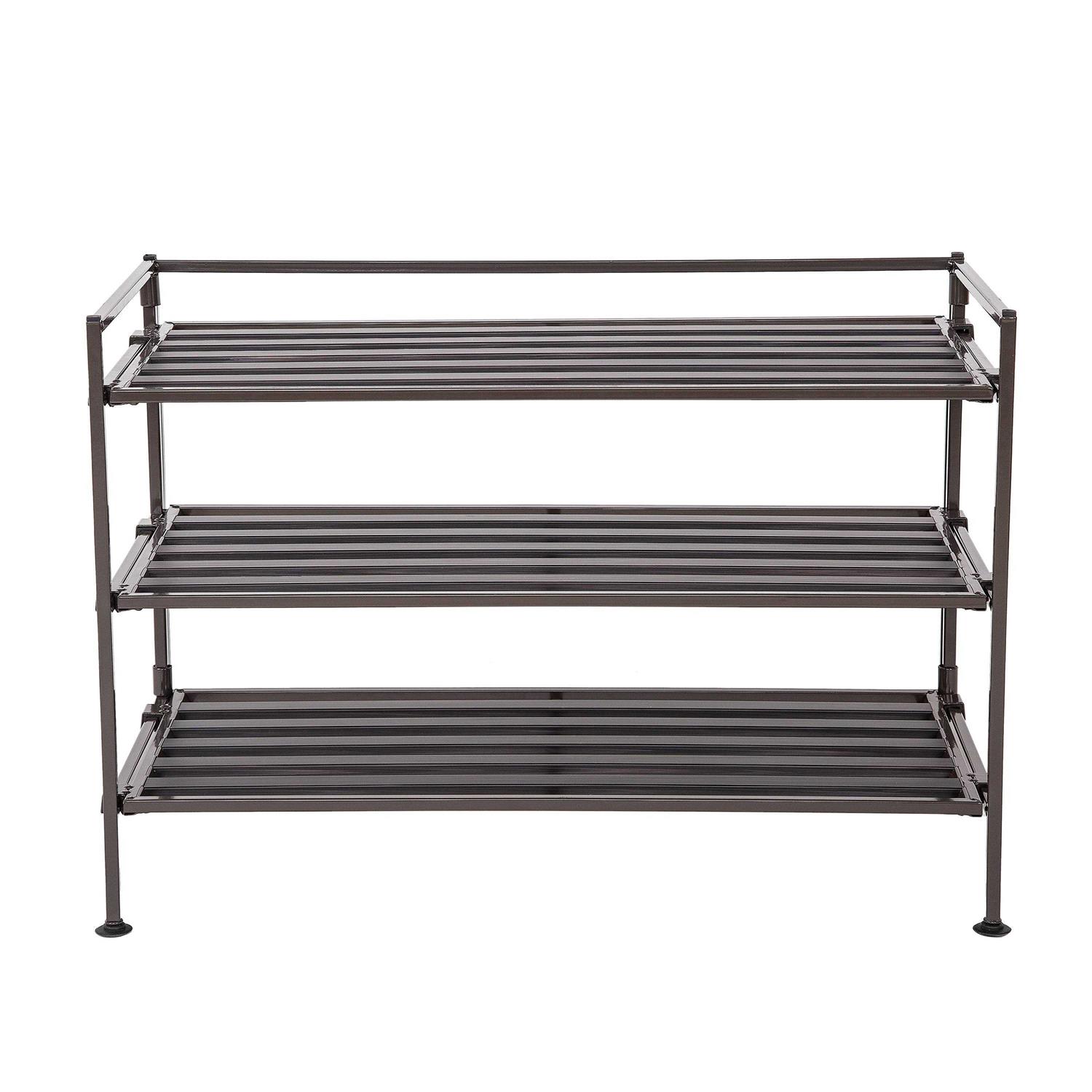 Seville Classics 3-Tier Resin Slat Shoe Rack - Image 2