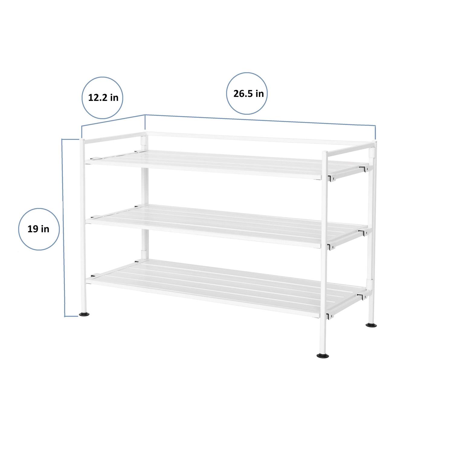 Seville Classics 3-Tier Resin Slat Shoe Rack - Image 3