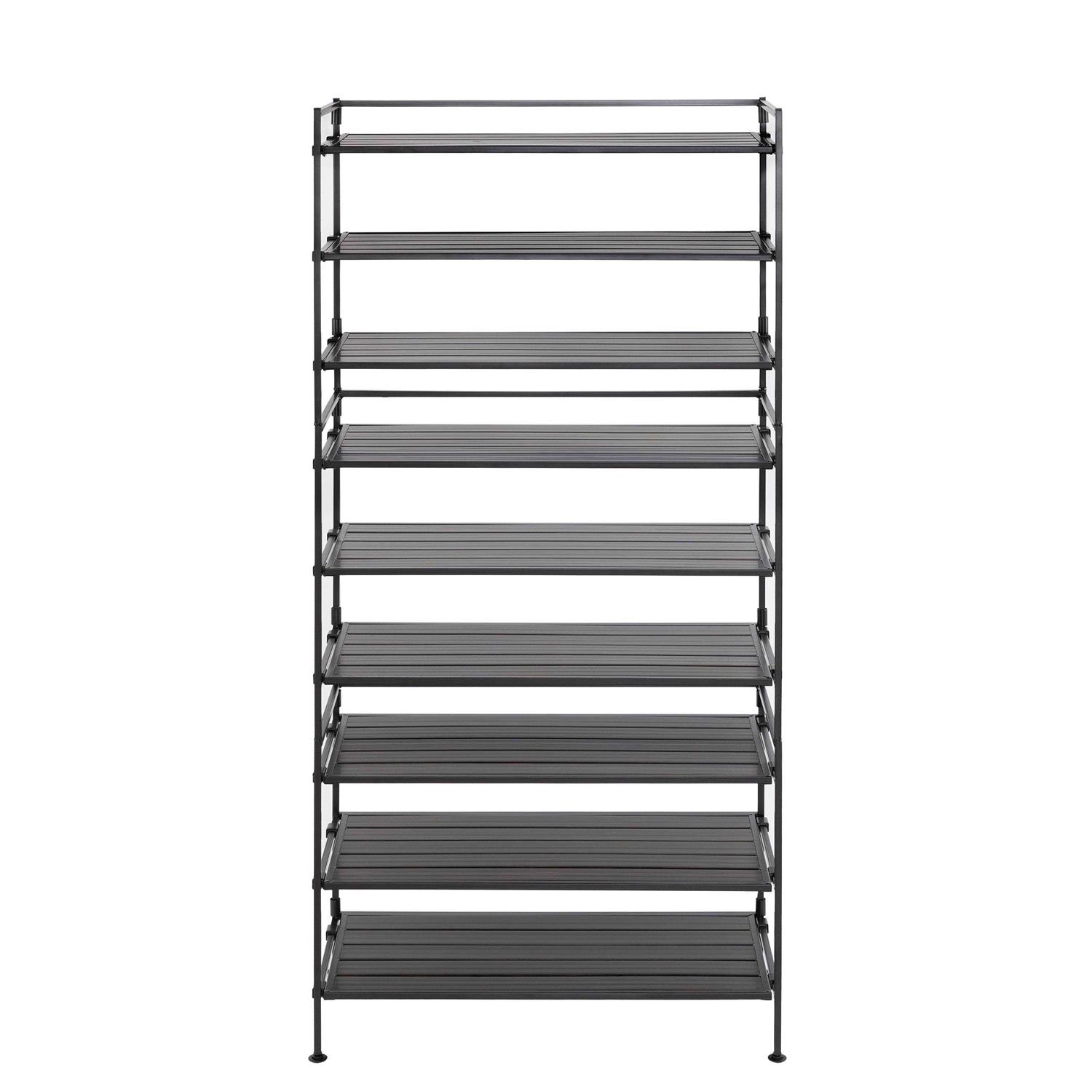Seville Classics 3-Tier Stackable Interlock 12-Pair Resin Slat Sturdy Metal Frame Shoe Storage Rack Organizer - Image 4