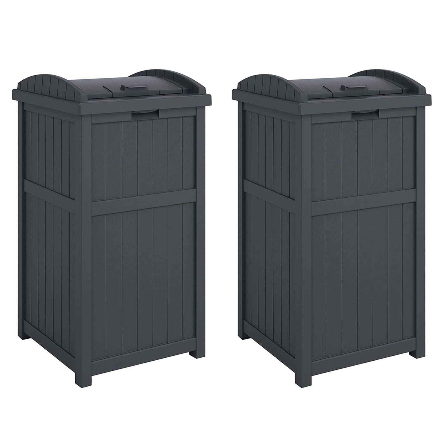 Suncast 30 Gallon Hideaway Trash Waste Outdoor