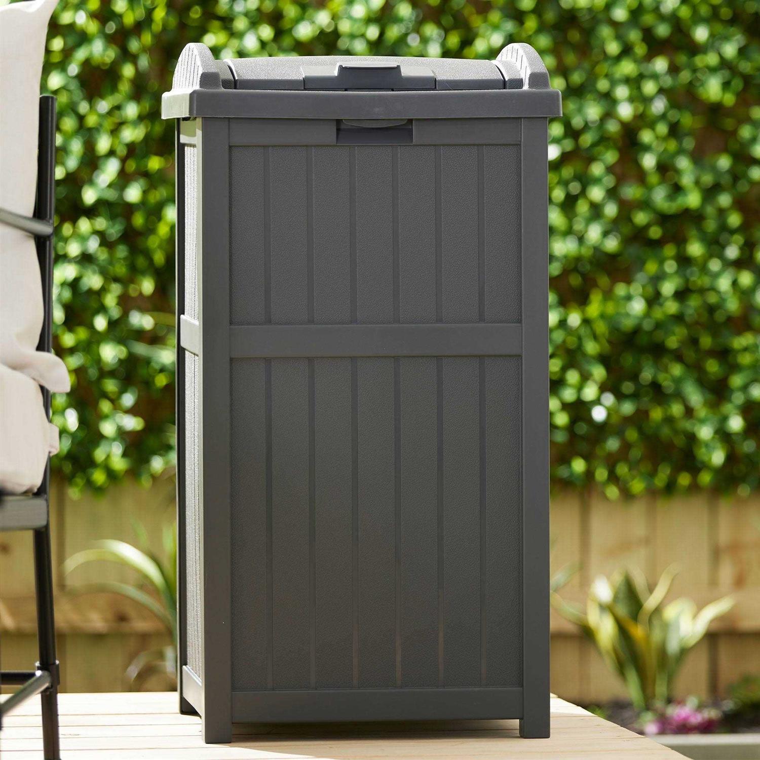 Suncast 30 Gallon Hideaway Trash Waste Outdoor - Image 3