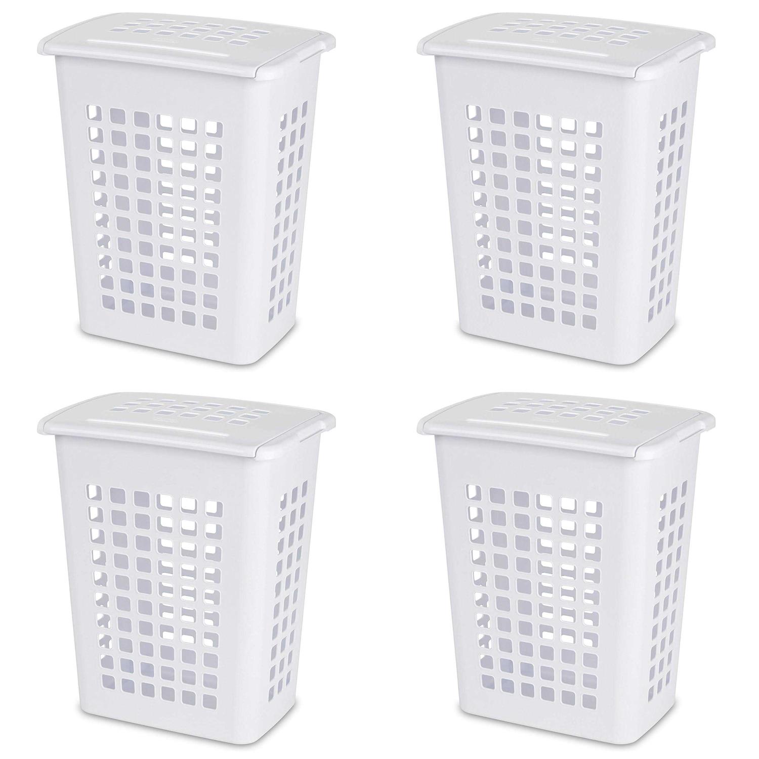Sterilite Rectangular LiftTop Laundry Hamper Plastic