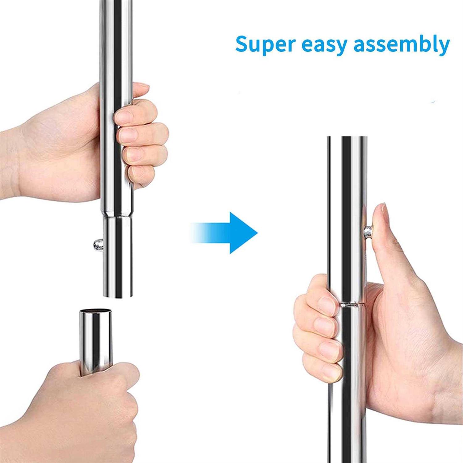 Simple Trending Double Rod Clothing Garment Rack Rolling Clothes Organizer on Wheels for Hanging Clothes - Image 4