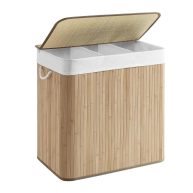 SONGMICS 3-Section Laundry Hamper with Lid
