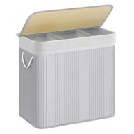 SONGMICS 3-Section Laundry Hamper with Lid