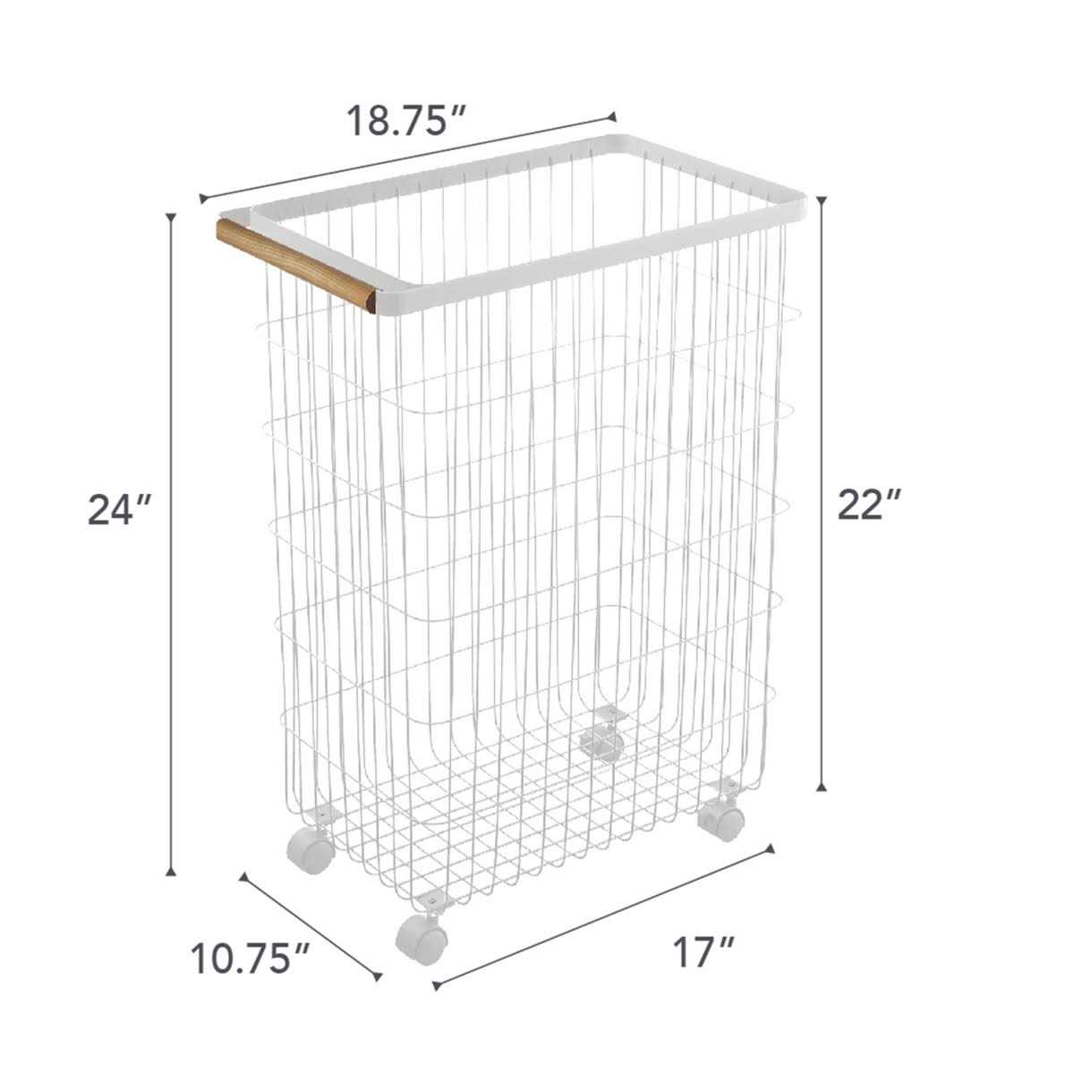 Yamazaki Tosca Slim Rolling Laundry Basket - Image 4