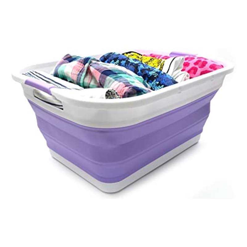 Sammart 41L Collapsible Plastic Laundry Basket Foldable Pop Up Storage Container/Organizer - Image 4