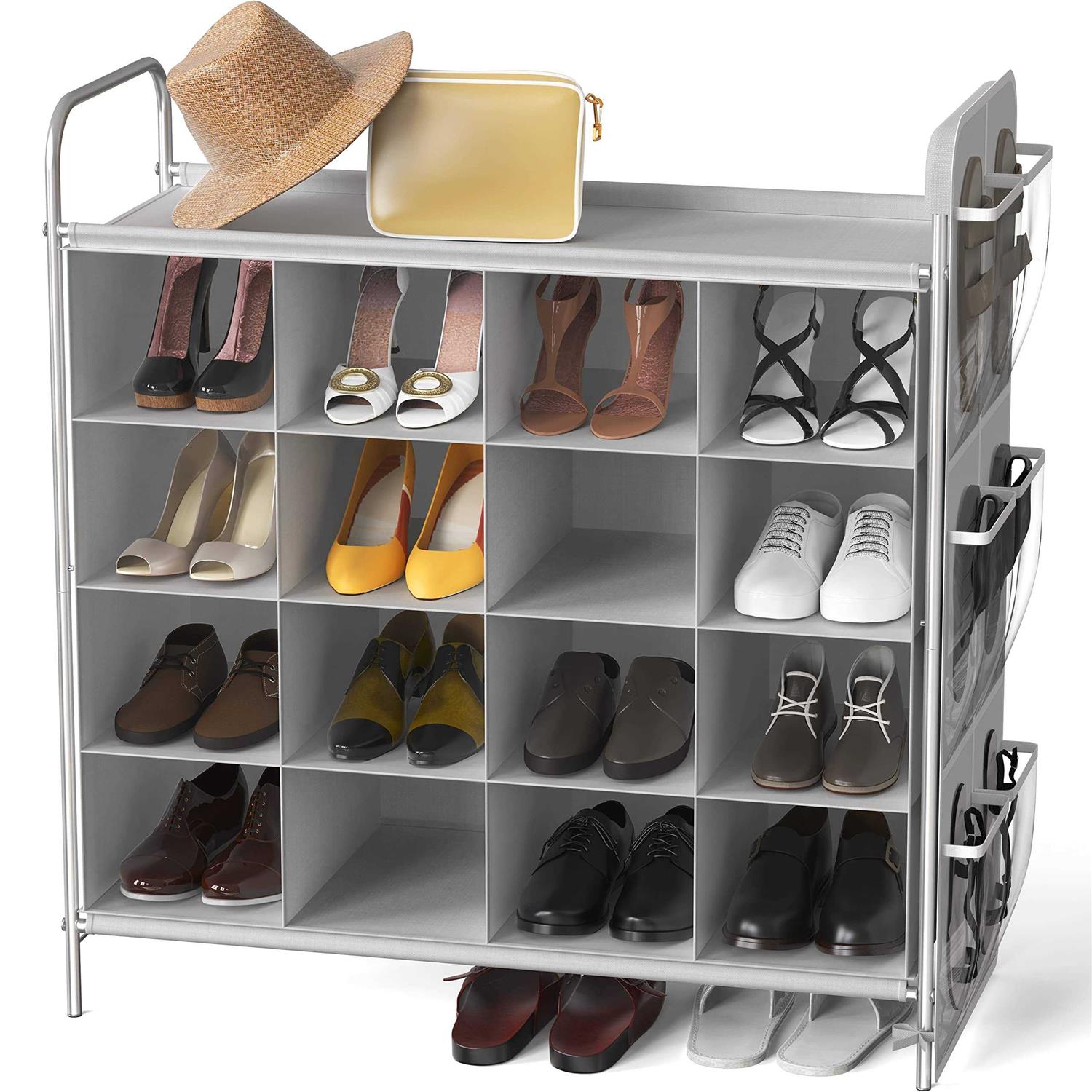 simple houseware 4-tier 16-Cube Shoe Rack Organizer