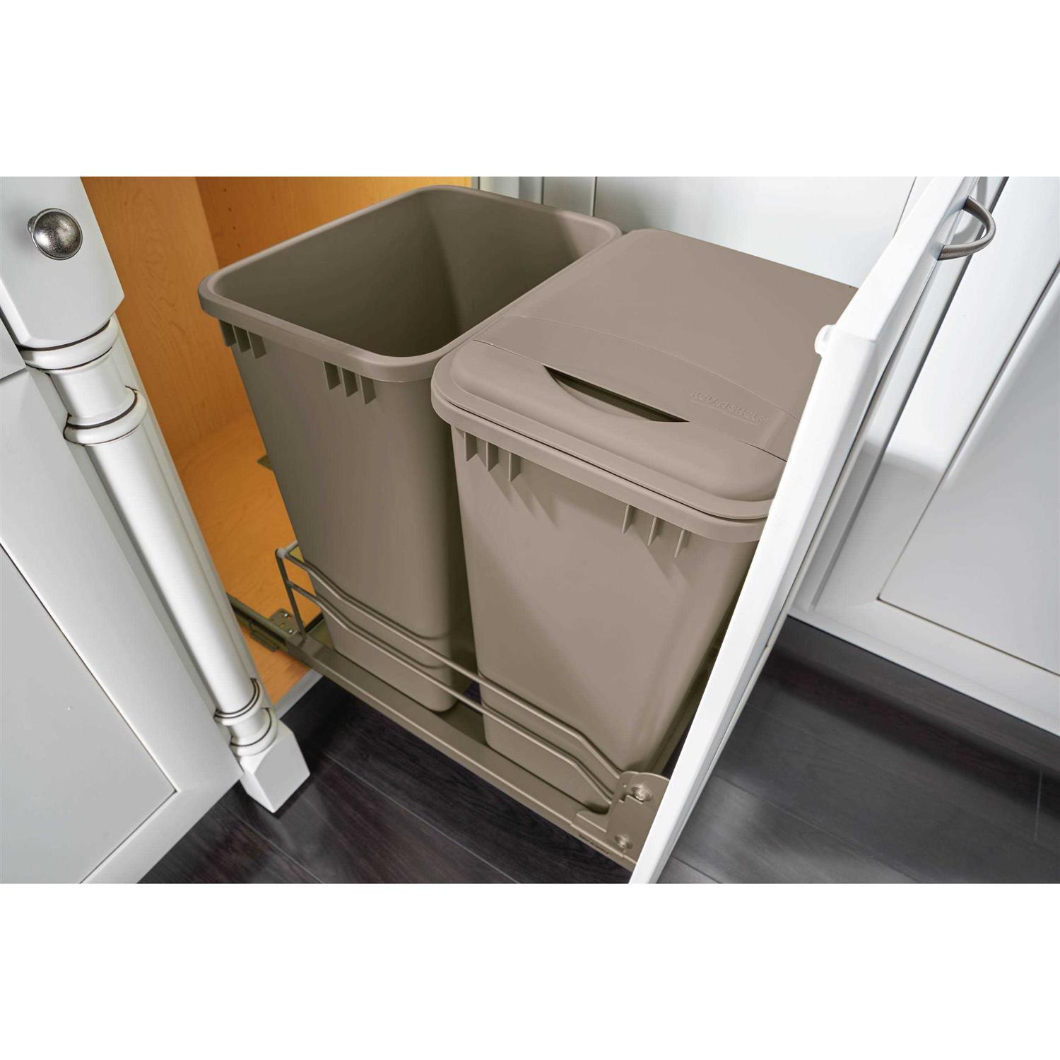 Rev-A-Shelf Double 35 Quart Pull-Out Waste Container Soft-Close 53WC-1835SCDM-217 - Image 2