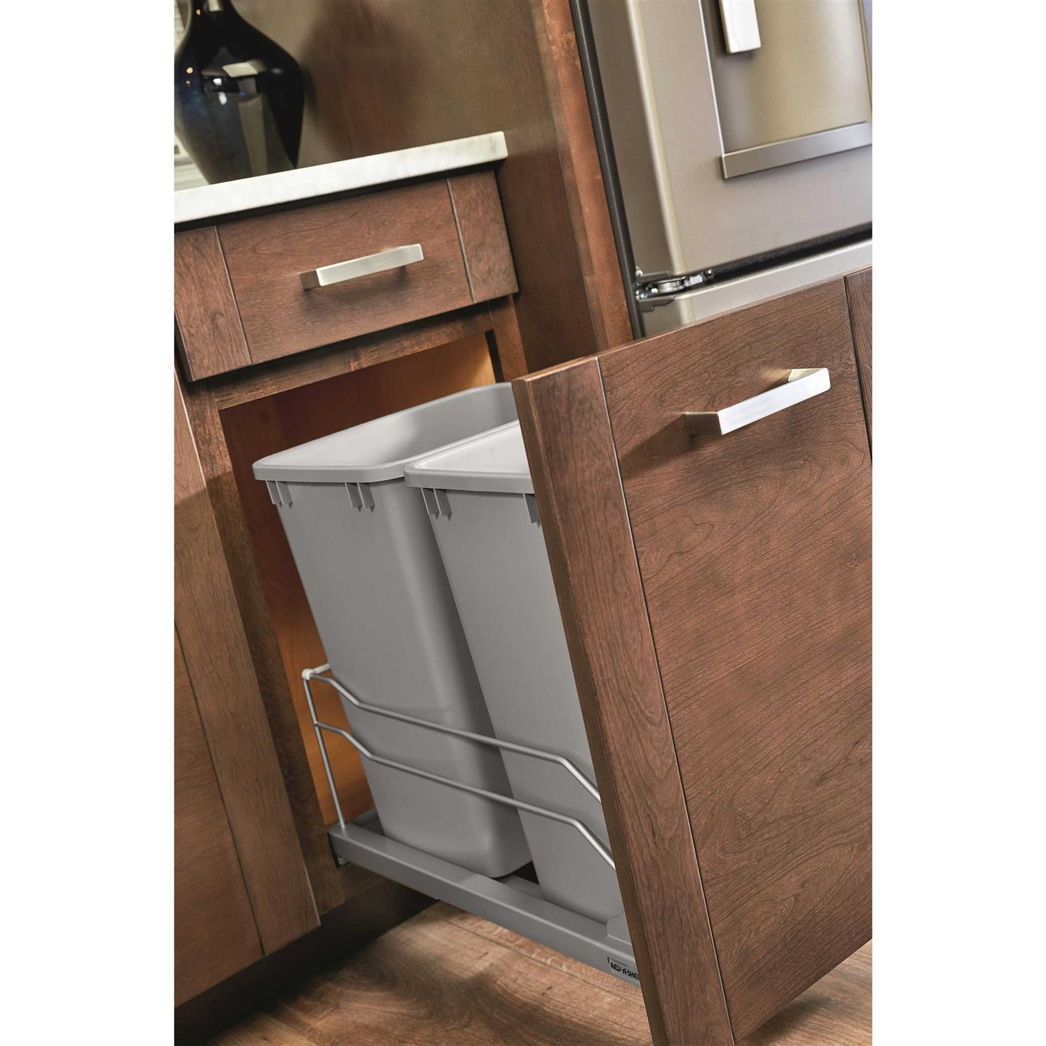 Rev-A-Shelf Double 35 Quart Pull-Out Waste Container Soft-Close 53WC-1835SCDM-217 - Image 3