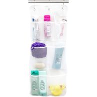 S&t Inc. Shower Organizer, Shower Caddy or Bathroom Organizer With Quick Drying Mesh, 7 Pockets to Hold Shampoo, Soap, Loofah, and Cruise Ship