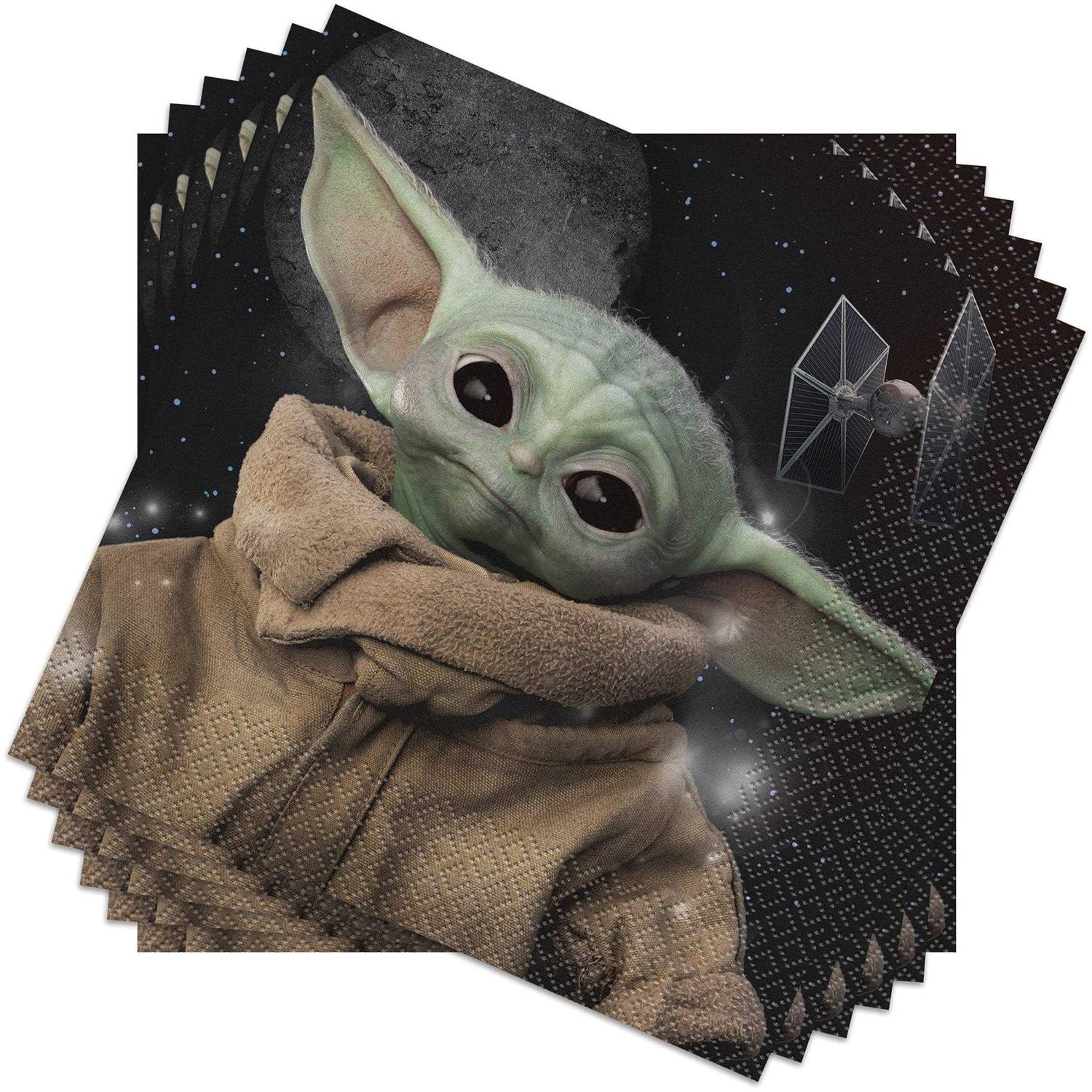 Star Wars The Mandalorian The Child Baby Yoda Birthday Paper Luncheon Napkins - Image 4