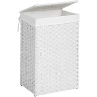 Songmics Laundry Hamper with Lid, 17.2 Gallon Synthetic Rattan Clothes Laundry Basket with Lid and Handles