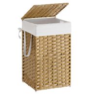 Songmics Laundry Hamper with Lid, 17.2 Gallon Synthetic Rattan Clothes Laundry Basket with Lid and Handles