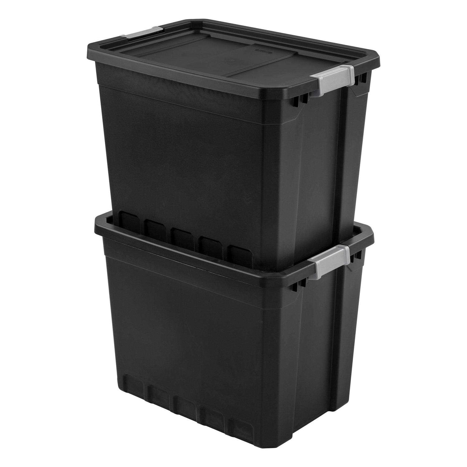 Sterilite Rugged Industrial Stackable Storage Tote w/ Lid - Image 2
