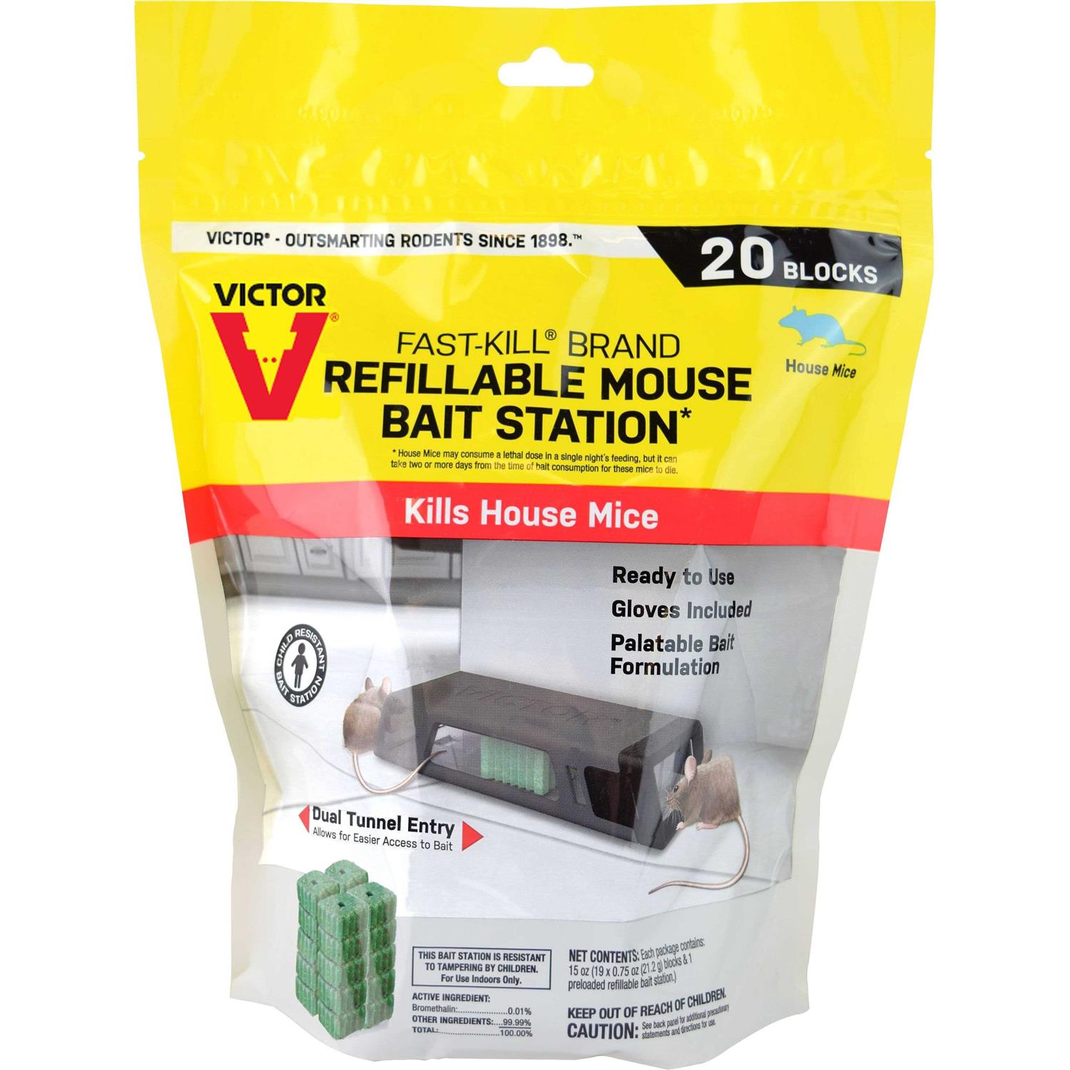 Victor Fast-Kill Refillable Mouse Bait Station