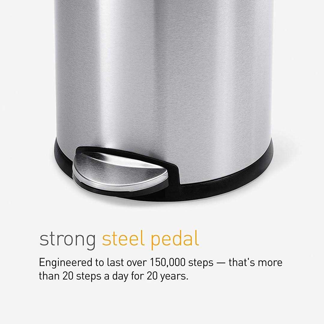 simplehuman 4.5L Round Step Trash Can - Image 3