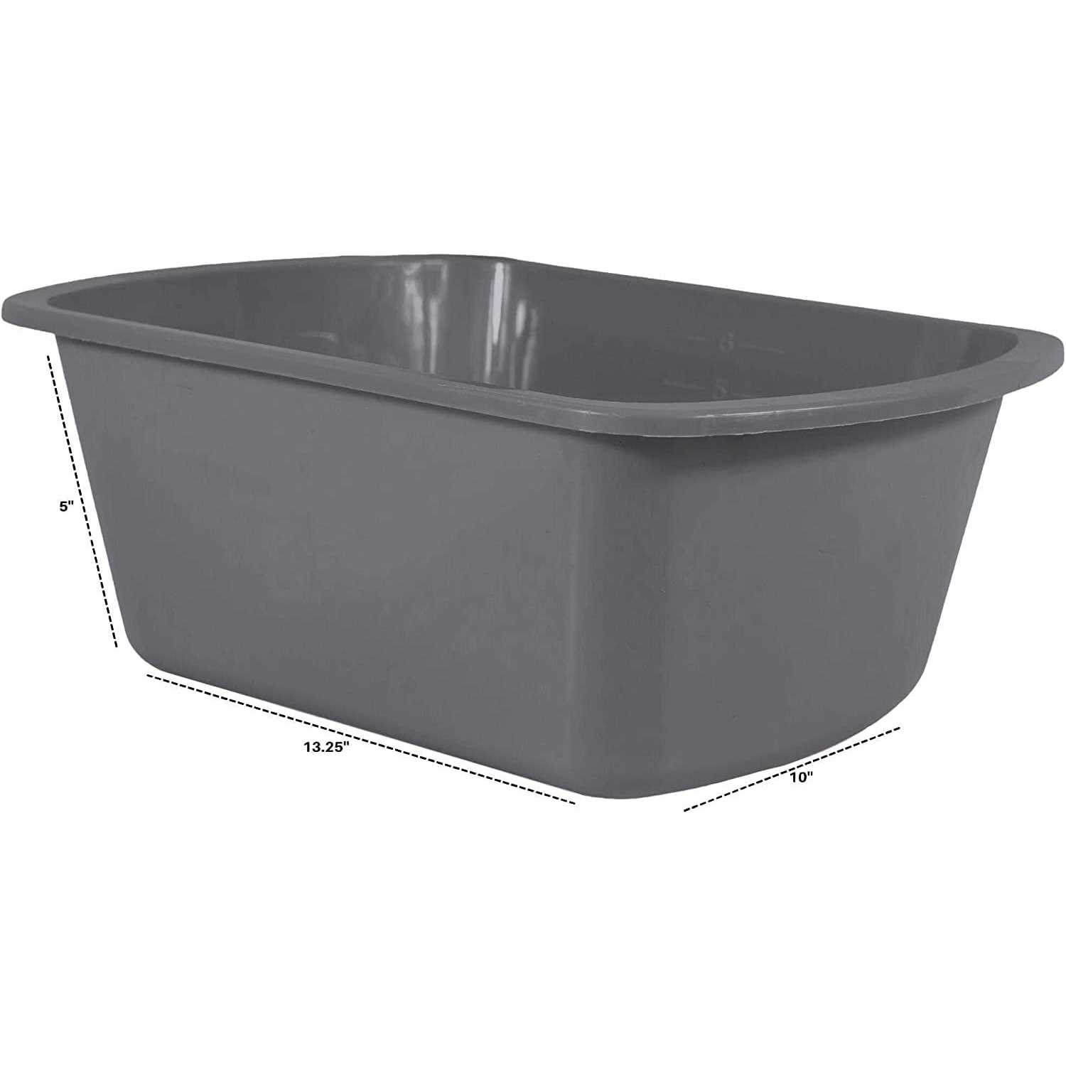 Vakly Wash Basins – Rectangular Plastic Hospital Bedside Soaking Tub Small 7 Quart Graduated Bucket - Image 2