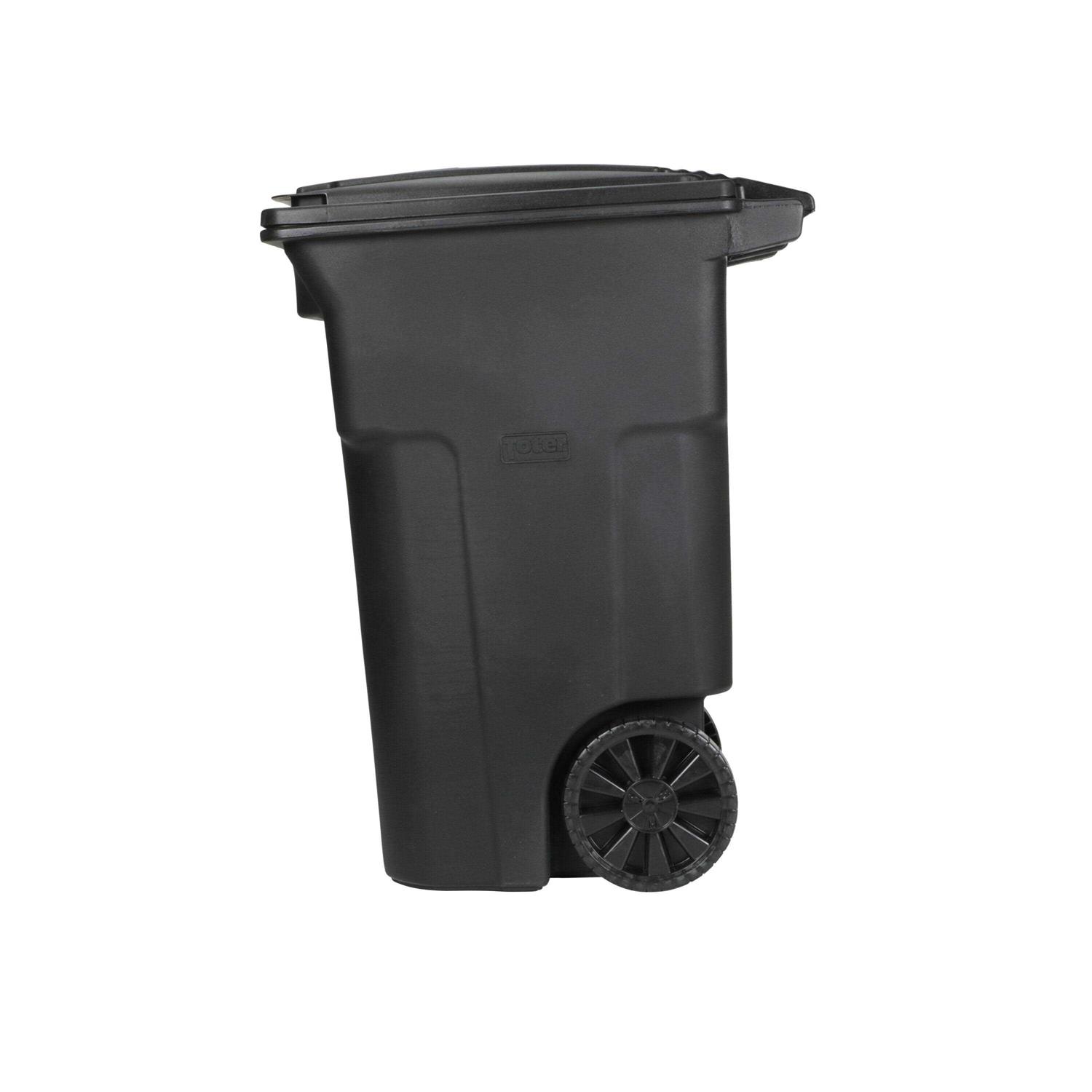 Toter 64-Gallons Plastic Wheeled Trash Can with Lid Outdoor 79264-B0200 - Image 2