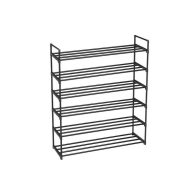 SONGMICS 6-Tier Shoe Rack, Metal Storage Shelves Hold Up to 30 Pairs of Shoes, for Living Room, Entryway, Hallway and Cloakroom, 92 x 30 x 113 cm, Bl