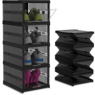 Utopia Home Solid Plastic Not Flimsy Layers Foldable Shoe Storage Boxes