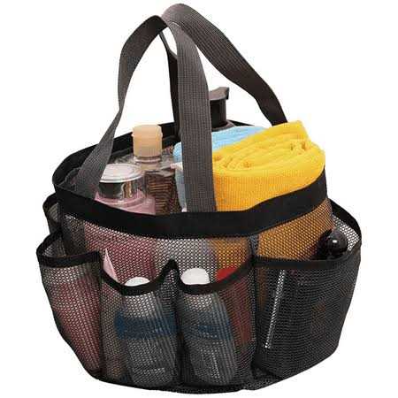 Siaomo Natural Mesh Shower Caddy Portable Shower Tote Bag for College Dorm Essentials
