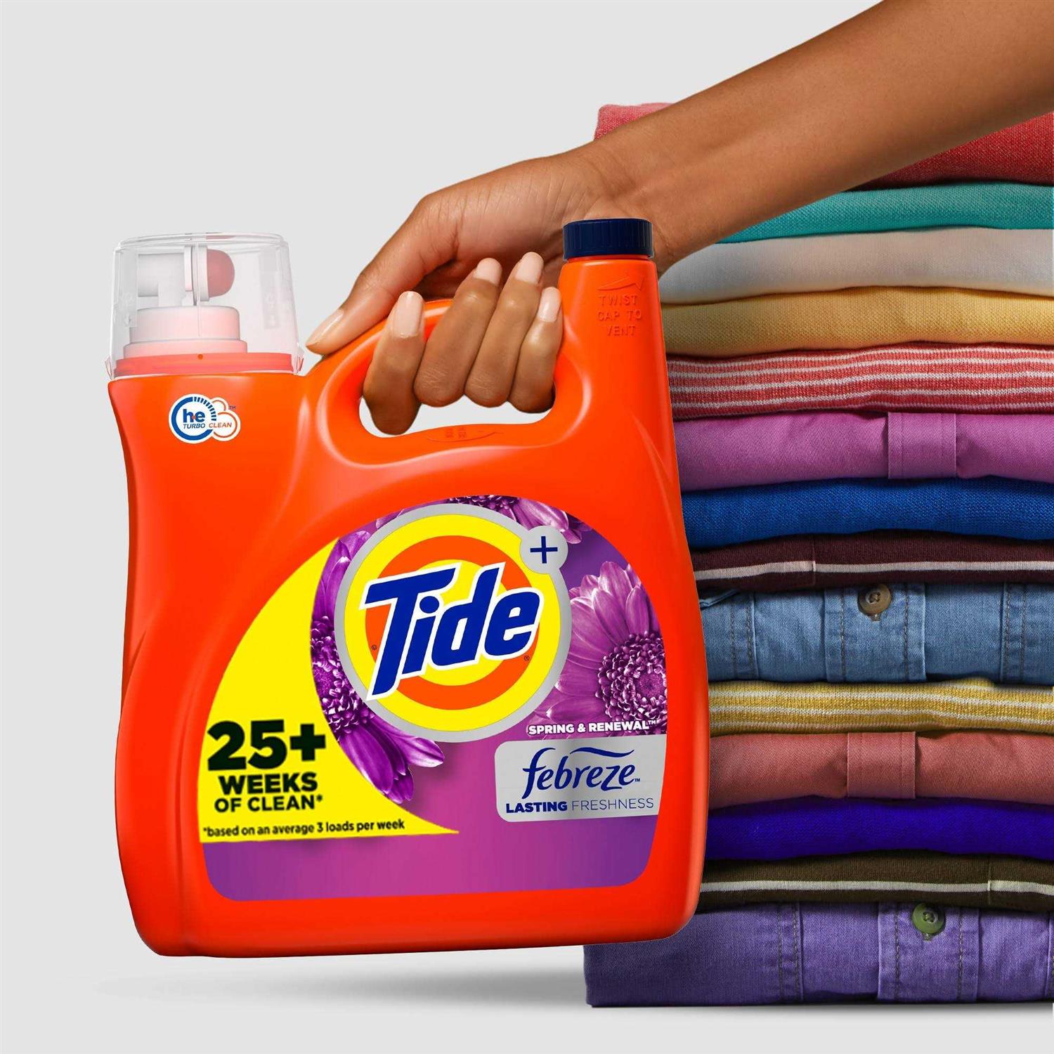 Tide Plus Febreze Spring & Renewal Liquid Laundry Detergent - Image 2