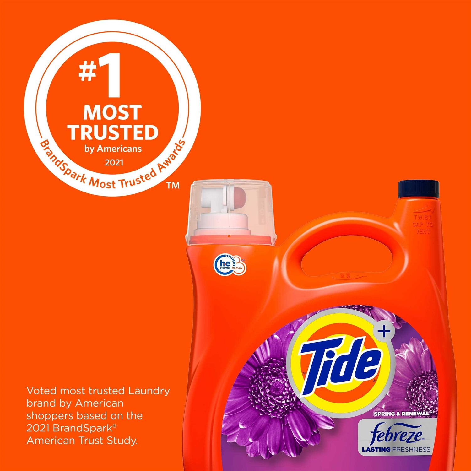 Tide Plus Febreze Spring & Renewal Liquid Laundry Detergent - Image 4