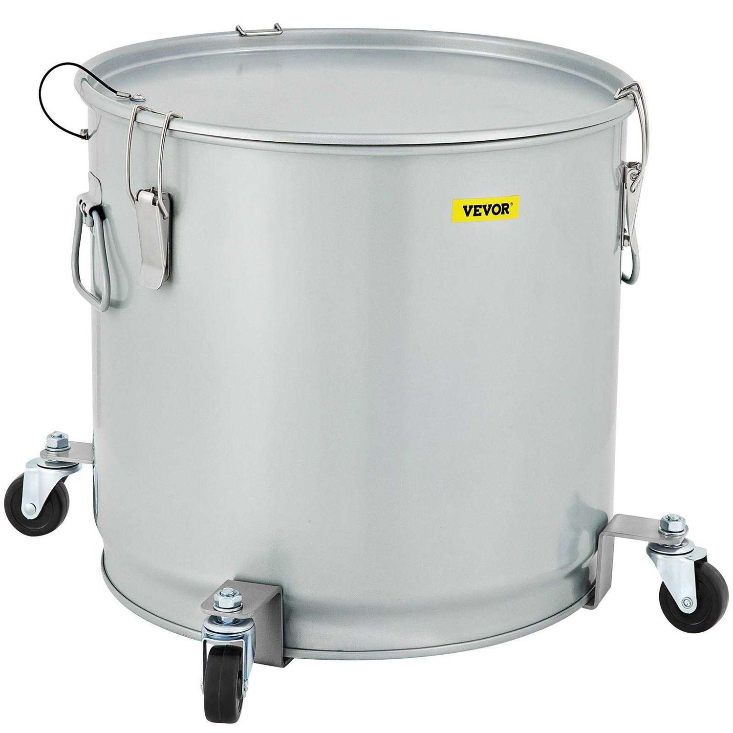VEVOR Fryer Grease Bucket Coated Carbon Steel Oil Filter Pot Capacity Oil Disposal Caddy with Caster Base - Image 4