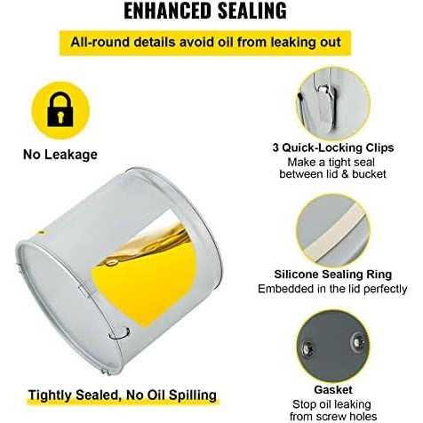 VEVOR Fryer Grease Bucket Coated Carbon Steel Oil Filter Pot Capacity Oil Disposal Caddy with Caster Base - Image 5