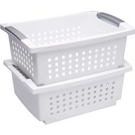 Sterilite Medium Stacking Basket White