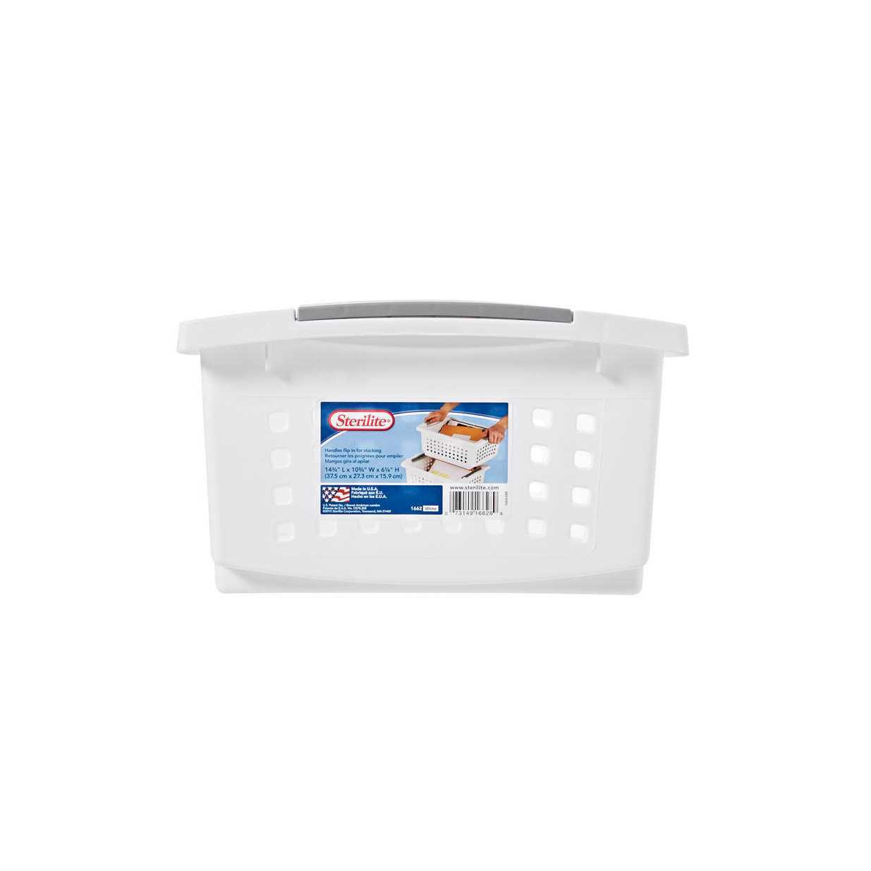 Sterilite Medium Stacking Basket White - Image 2
