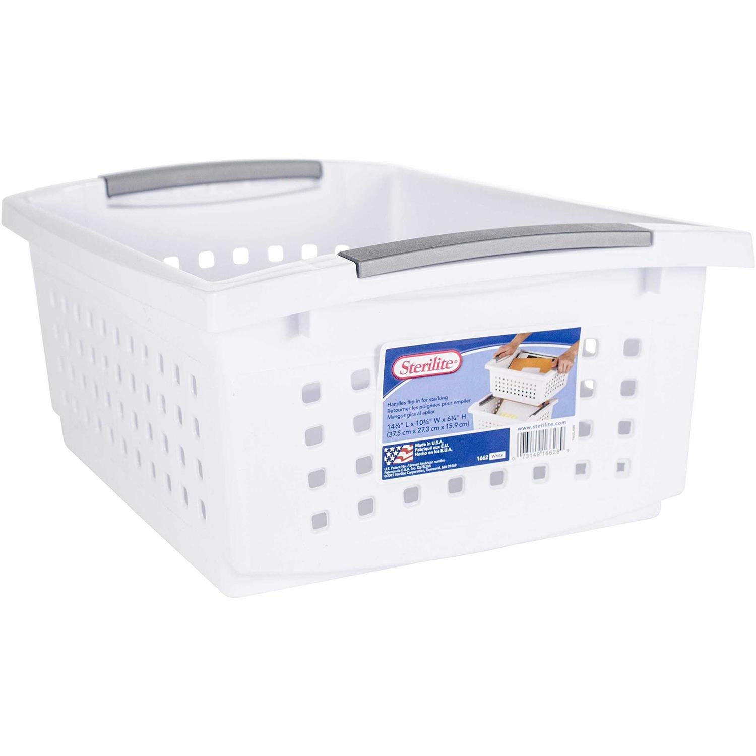 Sterilite Medium Stacking Basket White - Image 4