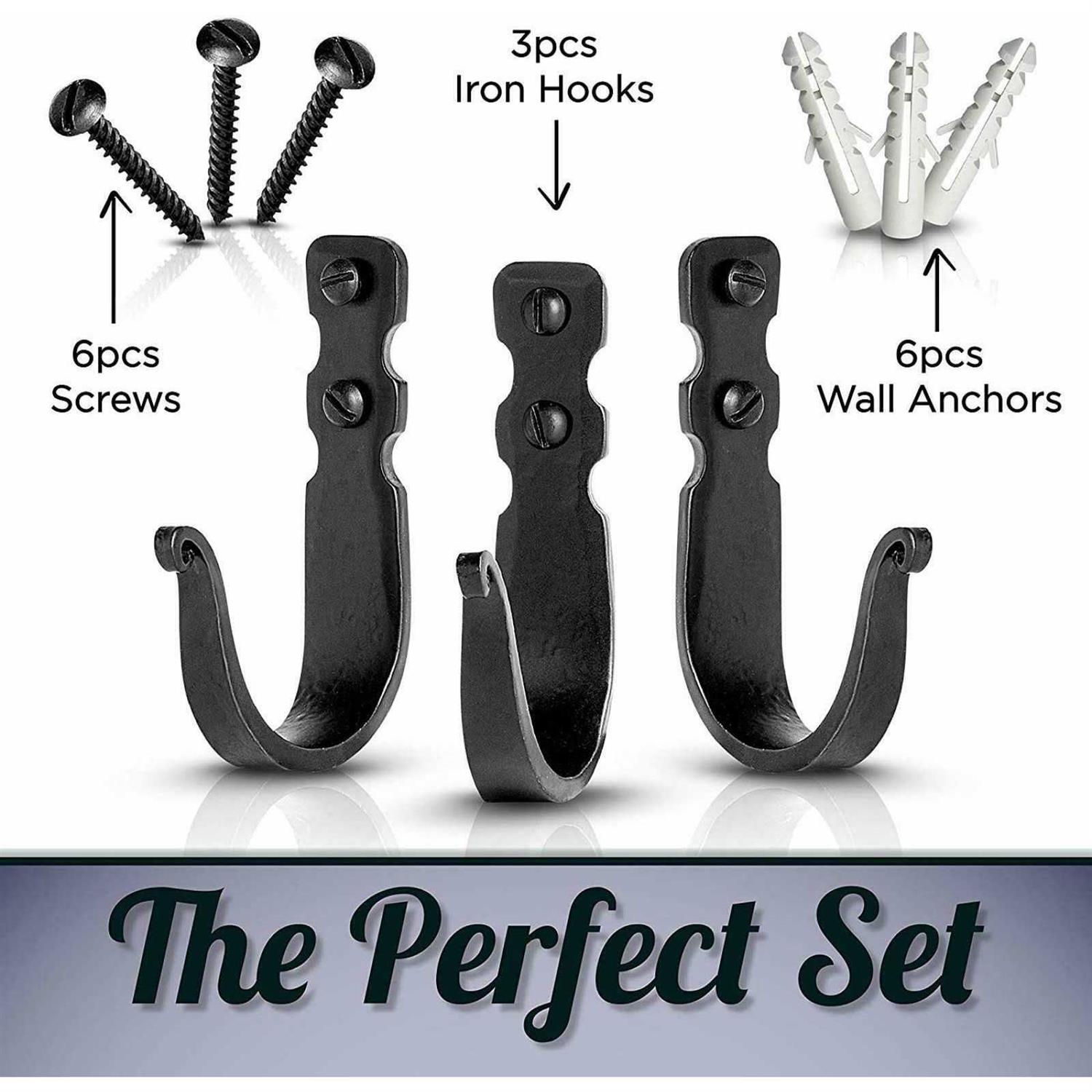 Stur-De Wall Hooks Handmade Wrought Iron Hooks for Hanging Towels - Image 5