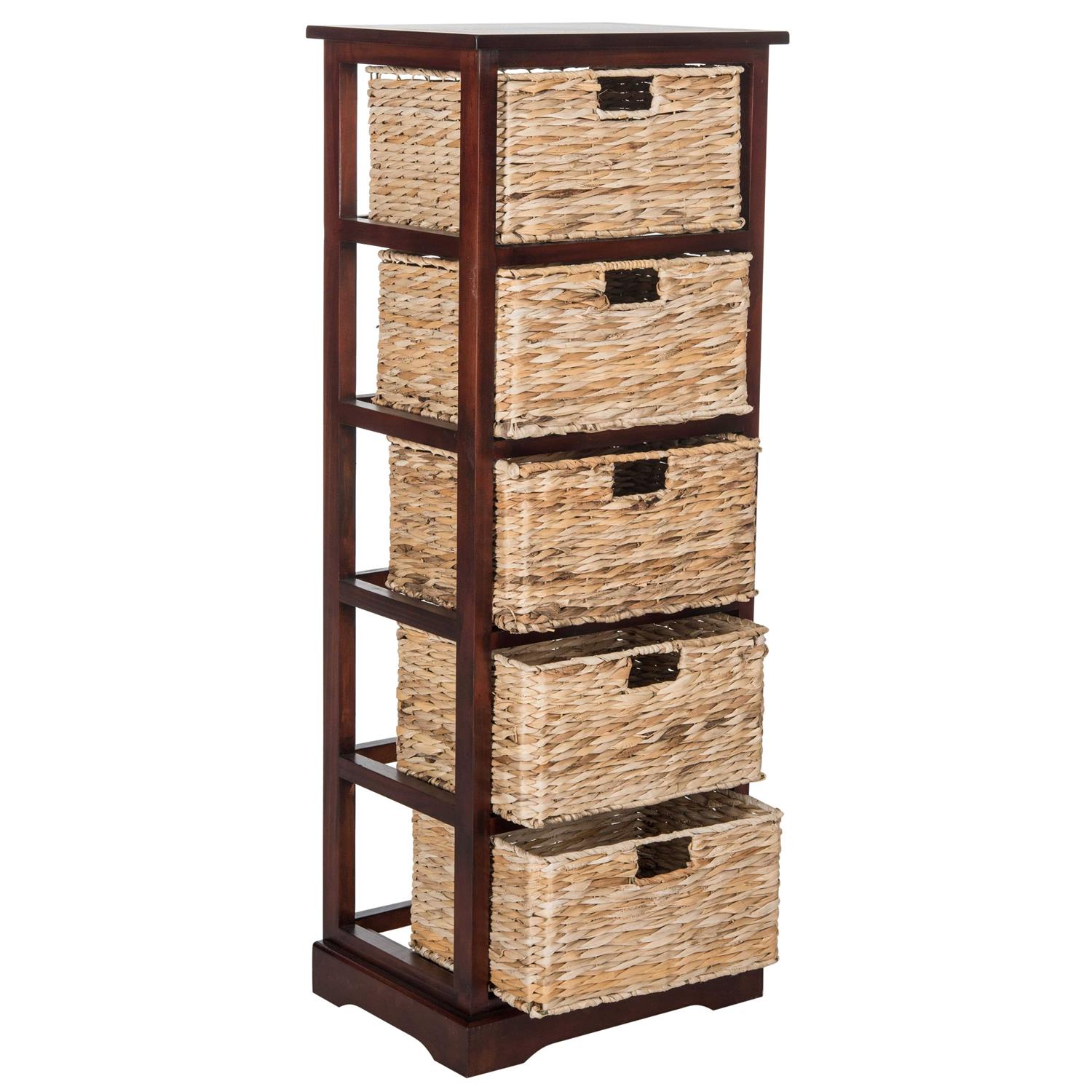SAFAVIEH Vedette 5 Wicker Basket Storage Tower - Image 4