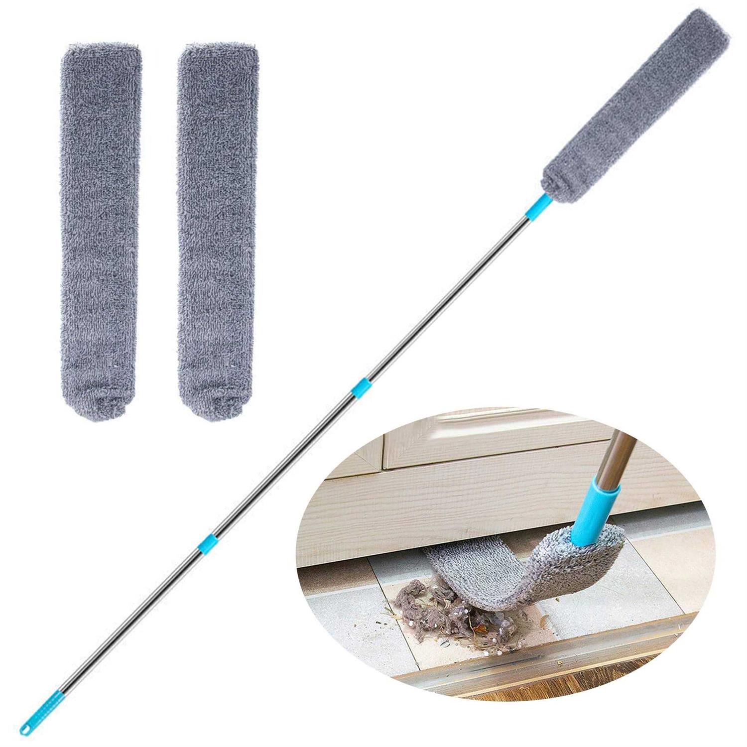 Under Appliance Microfiber Duster Dust Cleaning Brush with Extendable Pole