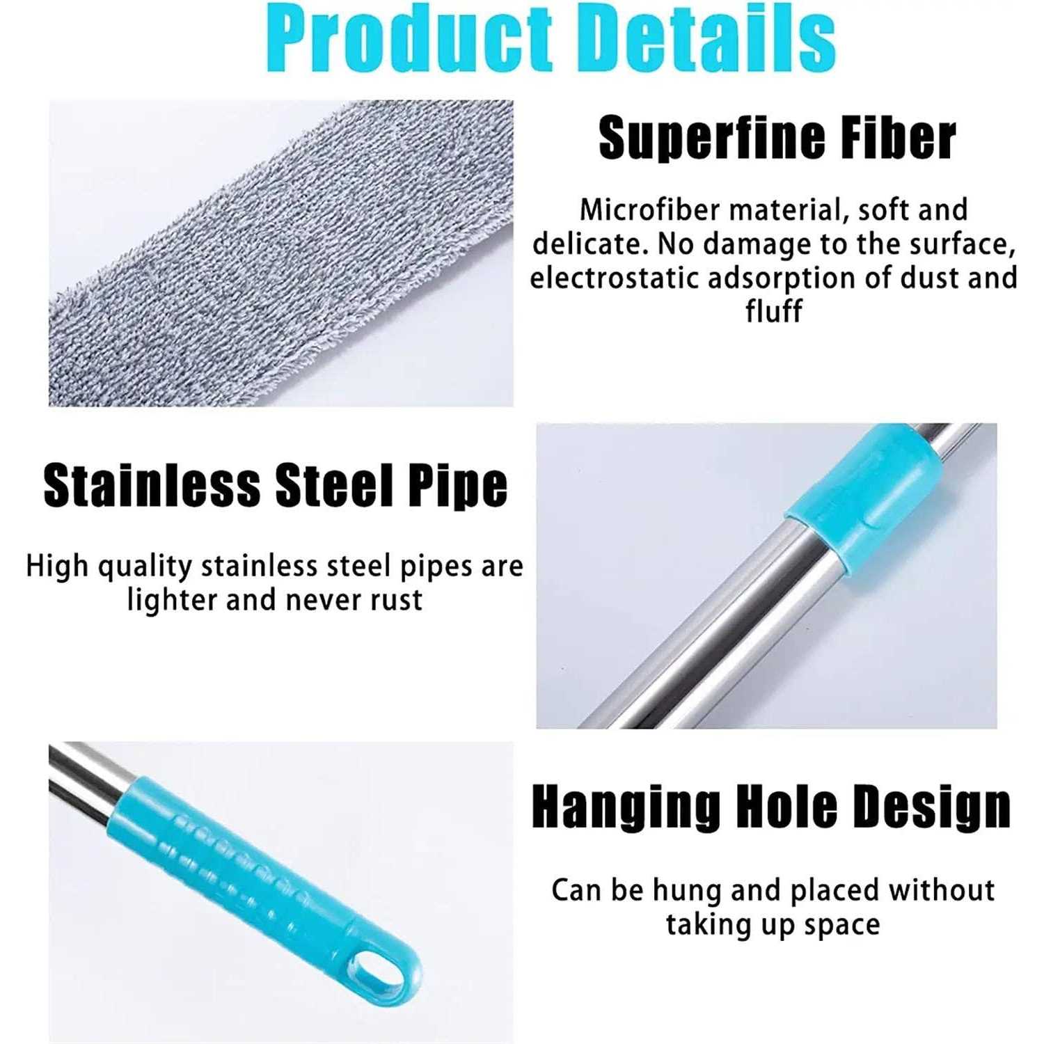 Under Appliance Microfiber Duster Dust Cleaning Brush with Extendable Pole - Image 4